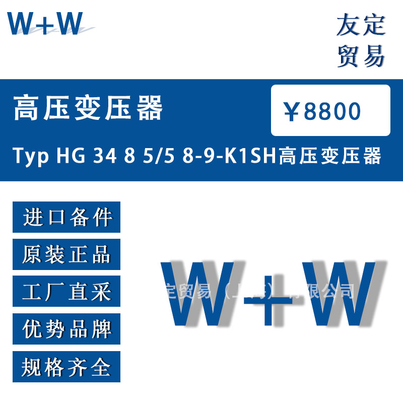 德國(guó)W+W  Typ HG 34 8 5/5 8-9-K1SH高壓變壓器