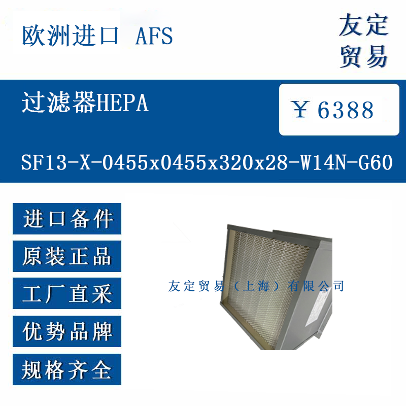 歐洲進(jìn)口 AFS SF13-X-0455x0455x320x28-W14N-G60 過濾器HEPA
